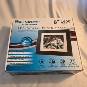 Panimage 8" Digital Photo Frame 800x600 LED WiFi Bluetooth Remote New in Box